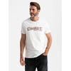 Vyriški medvilniniai marškinėliai su dvigubu atspausdintu logotipu – balti V1 OM 0211