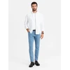Vyriški šviesiai mėlyni slim fit džinsai su elastanu