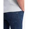Vyriški tamsiai mėlyni slim fit džinsai su elastanu
