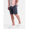 Vyriški trumpos sportinės šortai su tampriu juosmeniu, tamsiai mėlyni