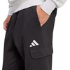 Vyriškos adidas Essentials Feelcozy Fleece Cargo kelnės, juodos JE3820