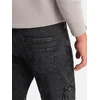 Vyriškos juodos cargo kelnės slim fit su bleached efektu