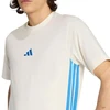 Vyrų adidas Essentials 3 Juostų marškinėliai, kreminiai KC0888