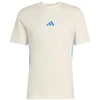 Vyrų adidas Essentials 3 Juostų marškinėliai, kreminiai KC0888