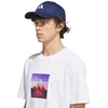 Vyrų adidas „Summer Heat“ grafinio dizaino marškinėliai balti JZ7545