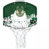 Mažojo krepšinio krepšys su skydu Milwaukee Bucks Wilson 29x29cm/Ø10cm komplekte kamuolys