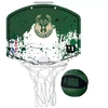 Mažojo krepšinio krepšys su skydu Milwaukee Bucks Wilson 29x29cm/Ø10cm komplekte kamuolys