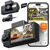 WOLFBOX automobilinė vaizdo registratorius 3 kamerų 4K+1080P+1080P su Wi-Fi, GPS ir 64 GB kortele i17