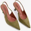 Women's High Heel Sandals Žalias Faux Suede Saria