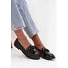 Women's Patent Loafers With Beads S.Barski HY52-541 Juodas