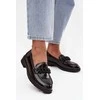 Women's Patent Loafers With Beads S.Barski HY52-541 Juodas