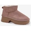 Women's Snow Boots Made of Natural Suede Lined with Fur Khaki Milora