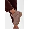 Women's Snow Boots Made of Natural Suede Lined with Fur Khaki Milora