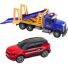 Lean Toys Didelis transporterio vilkikas su priekaba, šviesomis ir garsais