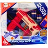 Lean Toys Žaislų rinkinys vaikams: 5in1 šautuvas su lėktuvėliu ir taikiniu