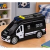 Lean Toys Žaislinis SWAT policijos furgonas su šviesos ir garso efektais, juodos ir baltos spalvos, 15,5 × 7,5 × 8,5 cm