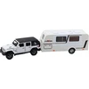 Lean Toys Bekelės Automobilis su Kemperiu Baltas 1:32 – Metalinis Modelis su Šviesomis ir Garsais