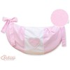 Žaislų krepšys rožinis su širdelėmis ir juostelėmis