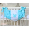 Žaislų krepšys su baltais taškeliais ir širdelėmis