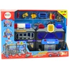 Lean Toys Išplečiamas žaislinis garažo rinkinys lagamine su policijos šviesomis, 56x23x18 cm