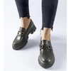 Žali mokasinai su sagtimi