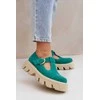 Žali zomšiniai loaferiai su sagtimi
