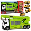 Lean Toys Sunkvežimis su kranu ir transporto platforma žalia 4 vnt.