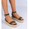 Žalios espadrilės basutės ant platformos Kalesio“