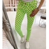 Žalios languoto audinio kelnės