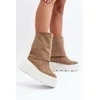 Zazoo 3410 Suede Moterų batai ant stambios platformos smėlio spalvos