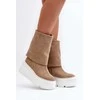 Zazoo 3410 Suede Moterų batai ant stambios platformos smėlio spalvos