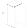 Dušo kabina Ravak Walk-In Wall, 90x80-120 Walk-In Wall Set 90, juoda+stiklas Transparent