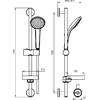 Ideal_Standa Dušo stovas Ideal Standard IdealRain, M1, 600 mm, galvutė 100 mm