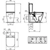 Ideal_Standa Pastatomas WC Ideal Standard, i.life S RimsLS+ su bakeliu ir lėtai nusileidžiančiu Slim dangčiu