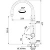 Plautuvės maišytuvas Franke su filtru, Vital J-Spout Chromas/Gunmetal filtruotam ir karštam/šaltam vandeniui