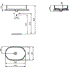 Pastatomas praustuvas Ideal Standard Strada II, 600x400 pusapvalis