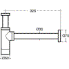 Praustuvo sifonas Ideal Standard, Design d32, chromas