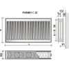 Radiatorius Purmo Compact C 22, 500-2600, pajungimas šone