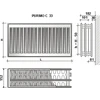 Purmo radiators sānu, C33 tips, 900x900 mm