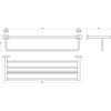 Rankšluosčių laikiklis Ravak Chrome, CR 320.00 66 cm dvigubas