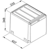 Šiukšliadėžė FRANKE, Cube 40, automatinis atidarymas, 14l.+2x7l.