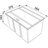 Šiukšliadėžė FRANKE, Easy Sort, 60-2 2x14,5l+2x7,5l