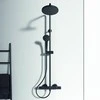 Stacionari dušo sistema Ideal Standard Ceratherm T25, su Ø200 galva ir rankiniu dušu, Silk Juodas matinė juoda