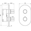 Termostatinis potinkinis 2 krypčių maišytuvas Ravak Chrome II, CR II 063.20BL.O2.RB071, juodas