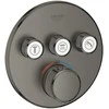 Virštinkinė dalis dušo maišytuvui Grohe, SmartControl apvali, 3 valdikliai, Brushed Hard Graphite