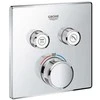 Grohe SmartControl dušo termostatinė virštinkinė dalis, 2 išėjimai, chromas