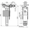 WC mechanizmų komplektas AlcaPlast, prileidimas šoninio pripildymo, nuleidimas su Stop mechanizmu