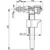 WC prileidimo mechanizmas AlcaPlast, šoninio pajungimo 1/2