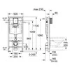 Grohe Rapid SL WC rėmas 3/6 ltr.; 1,13m (3 in 1) klavišas Skate AIR chromas, tvirtinimai
