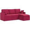 Sofa Vyno raudona 198 x 134 x 80 cm Aksomas